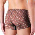 Orange Doodle Bull Terrier Pattern Print Men's Boxer Briefs
