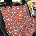 Orange Doodle Bull Terrier Pattern Print Pet Car Back Seat Cover