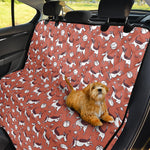 Orange Doodle Bull Terrier Pattern Print Pet Car Back Seat Cover