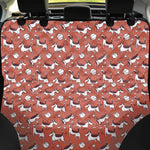 Orange Doodle Bull Terrier Pattern Print Pet Car Back Seat Cover
