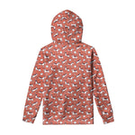 Orange Doodle Bull Terrier Pattern Print Pullover Hoodie