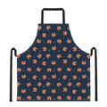 Orange Fox Pattern Print Apron