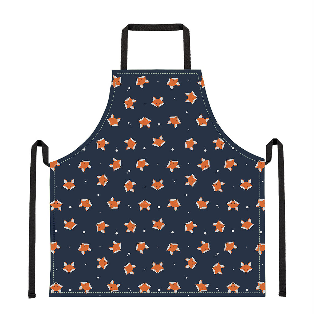 Orange Fox Pattern Print Apron