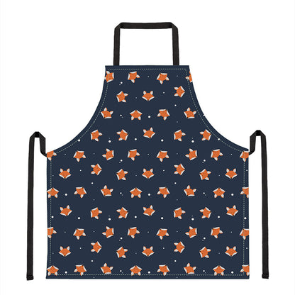 Orange Fox Pattern Print Apron