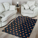 Orange Fox Pattern Print Area Rug
