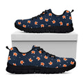 Orange Fox Pattern Print Black Running Shoes