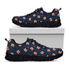 Orange Fox Pattern Print Black Sneakers