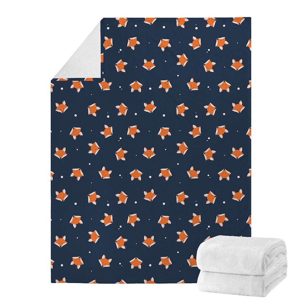 Orange Fox Pattern Print Blanket