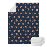 Orange Fox Pattern Print Blanket