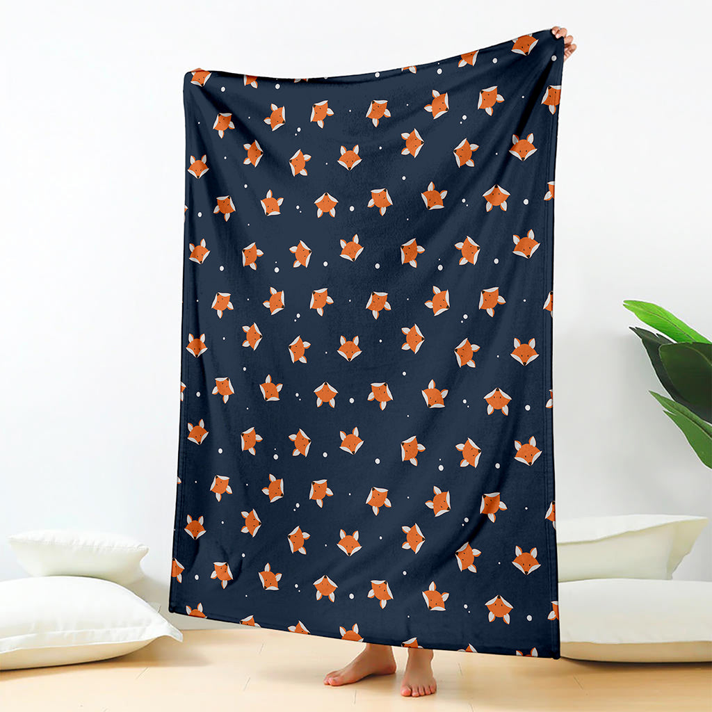 Orange Fox Pattern Print Blanket