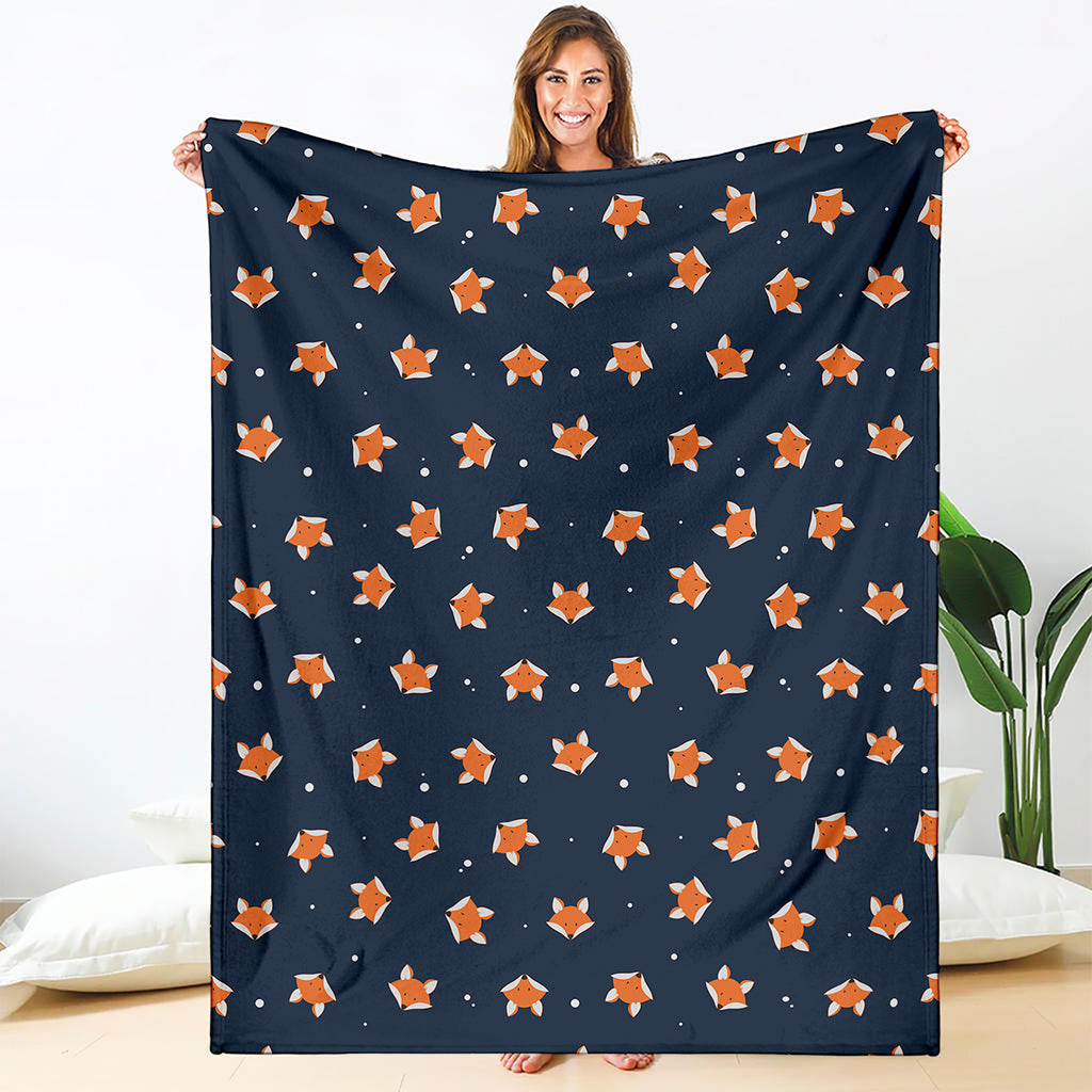 Orange Fox Pattern Print Blanket