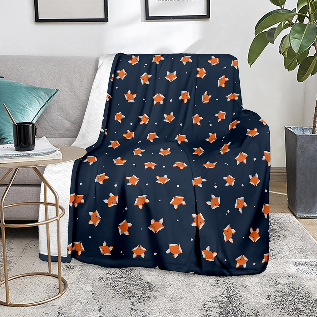 Orange Fox Pattern Print Blanket