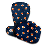 Orange Fox Pattern Print Boxing Gloves