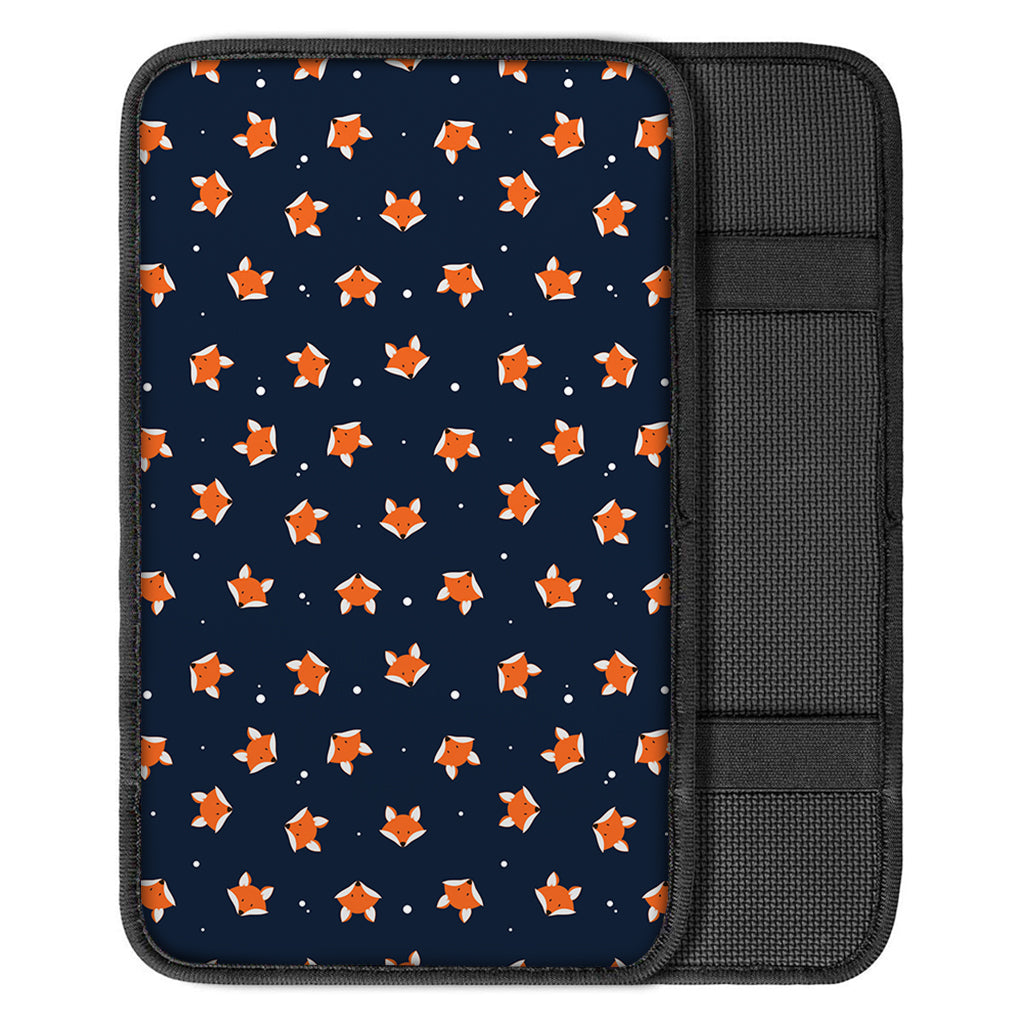 Orange Fox Pattern Print Car Center Console Cover