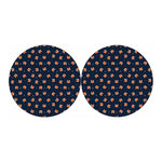 Orange Fox Pattern Print Car Coasters