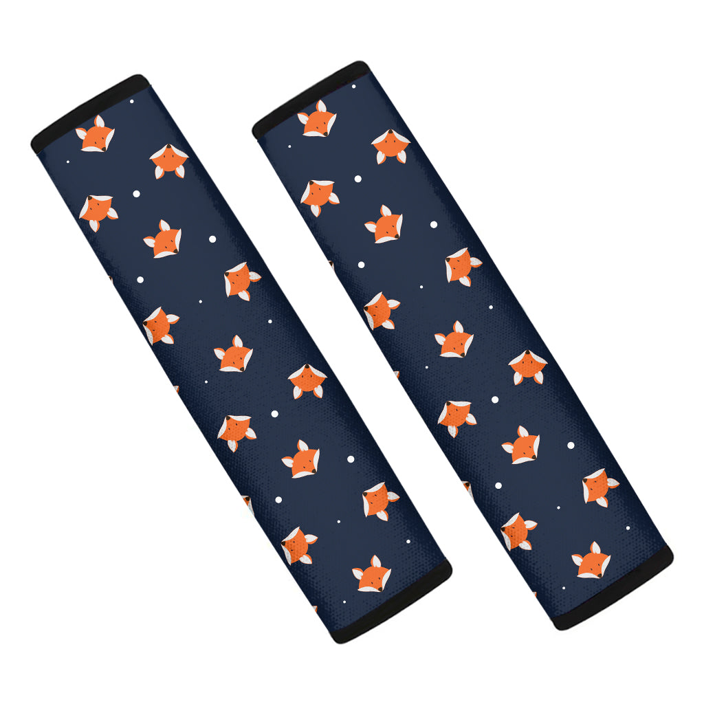 Orange Fox Pattern Print Car Seat Belt Covers