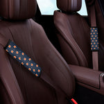 Orange Fox Pattern Print Car Seat Belt Covers
