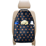 Orange Fox Pattern Print Car Seat Organizers