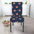Orange Fox Pattern Print Dining Chair Slipcover