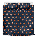 Orange Fox Pattern Print Duvet Cover Bedding Set