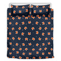 Orange Fox Pattern Print Duvet Cover Bedding Set