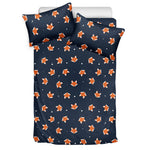Orange Fox Pattern Print Duvet Cover Bedding Set
