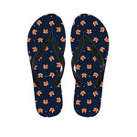 Orange Fox Pattern Print Flip Flops