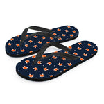 Orange Fox Pattern Print Flip Flops