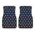 Orange Fox Pattern Print Front Car Floor Mats