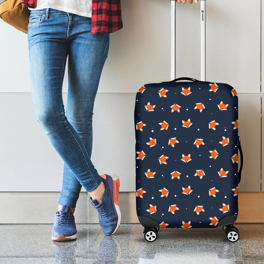 Orange Fox Pattern Print Luggage Cover