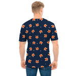 Orange Fox Pattern Print Men's T-Shirt