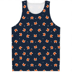Orange Fox Pattern Print Men's Tank Top