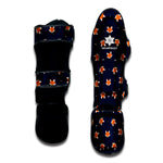 Orange Fox Pattern Print Muay Thai Shin Guard