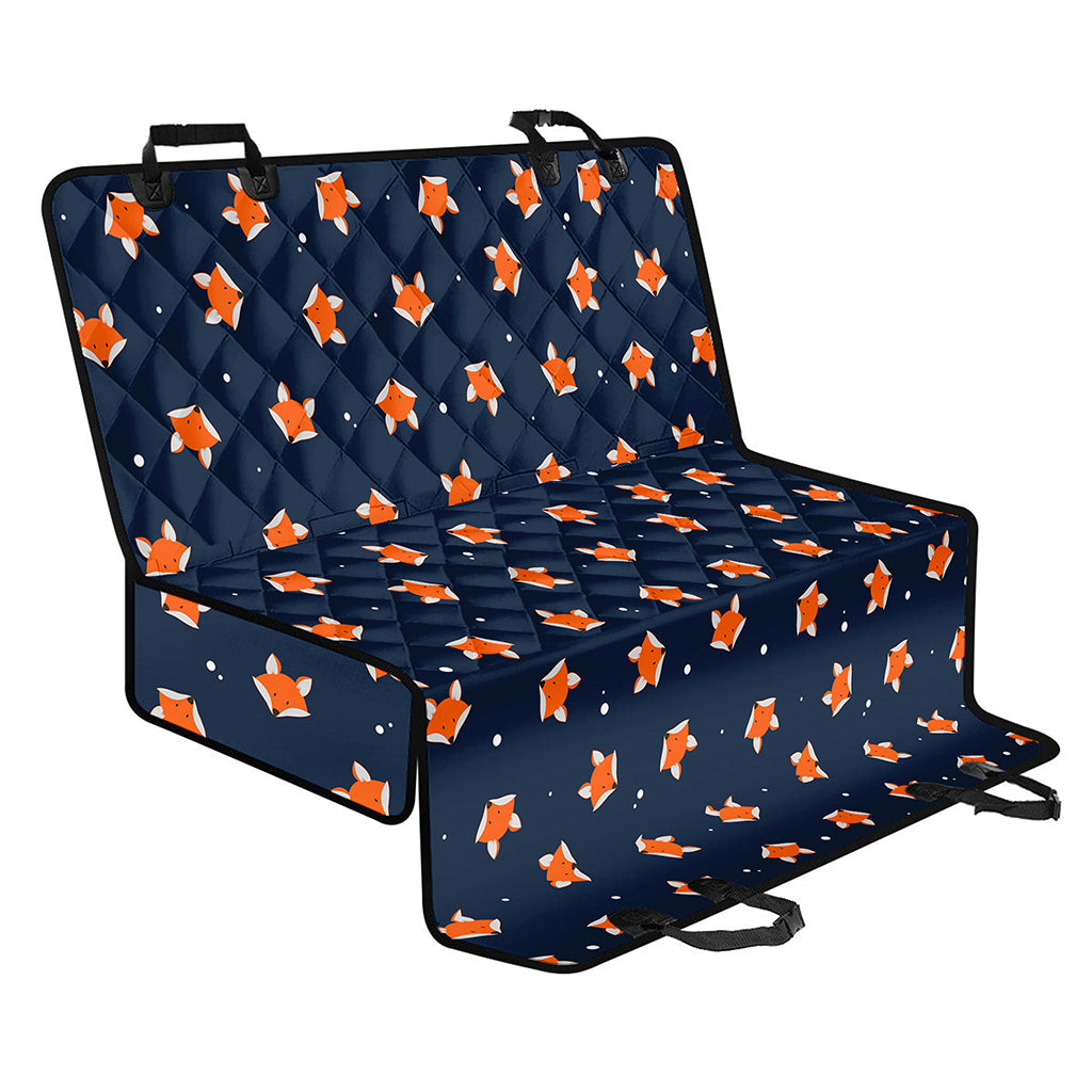 Orange Fox Pattern Print Pet Car Back Seat Cover