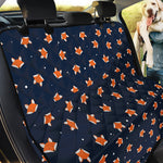 Orange Fox Pattern Print Pet Car Back Seat Cover