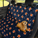 Orange Fox Pattern Print Pet Car Back Seat Cover