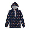 Orange Fox Pattern Print Pullover Hoodie