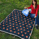 Orange Fox Pattern Print Quilt