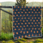 Orange Fox Pattern Print Quilt