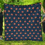 Orange Fox Pattern Print Quilt