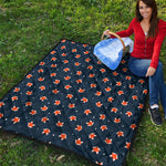 Orange Fox Pattern Print Quilt