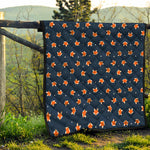 Orange Fox Pattern Print Quilt