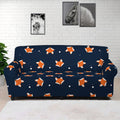 Orange Fox Pattern Print Sofa Cover