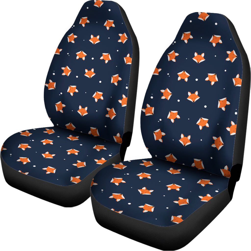 Orange Fox Pattern Print Universal Fit Car Seat Covers