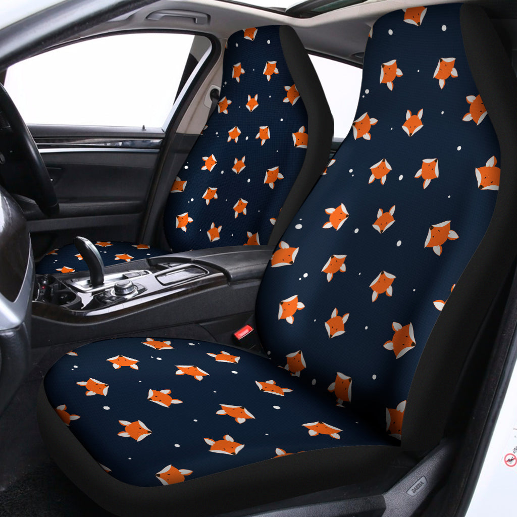 Orange Fox Pattern Print Universal Fit Car Seat Covers