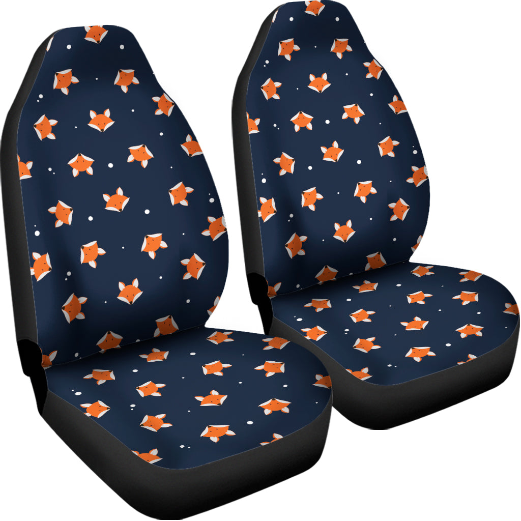 Orange Fox Pattern Print Universal Fit Car Seat Covers