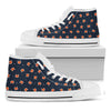 Orange Fox Pattern Print White High Top Shoes