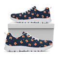 Orange Fox Pattern Print White Running Shoes