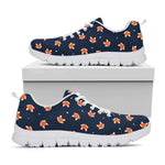 Orange Fox Pattern Print White Sneakers