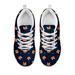 Orange Fox Pattern Print White Sneakers